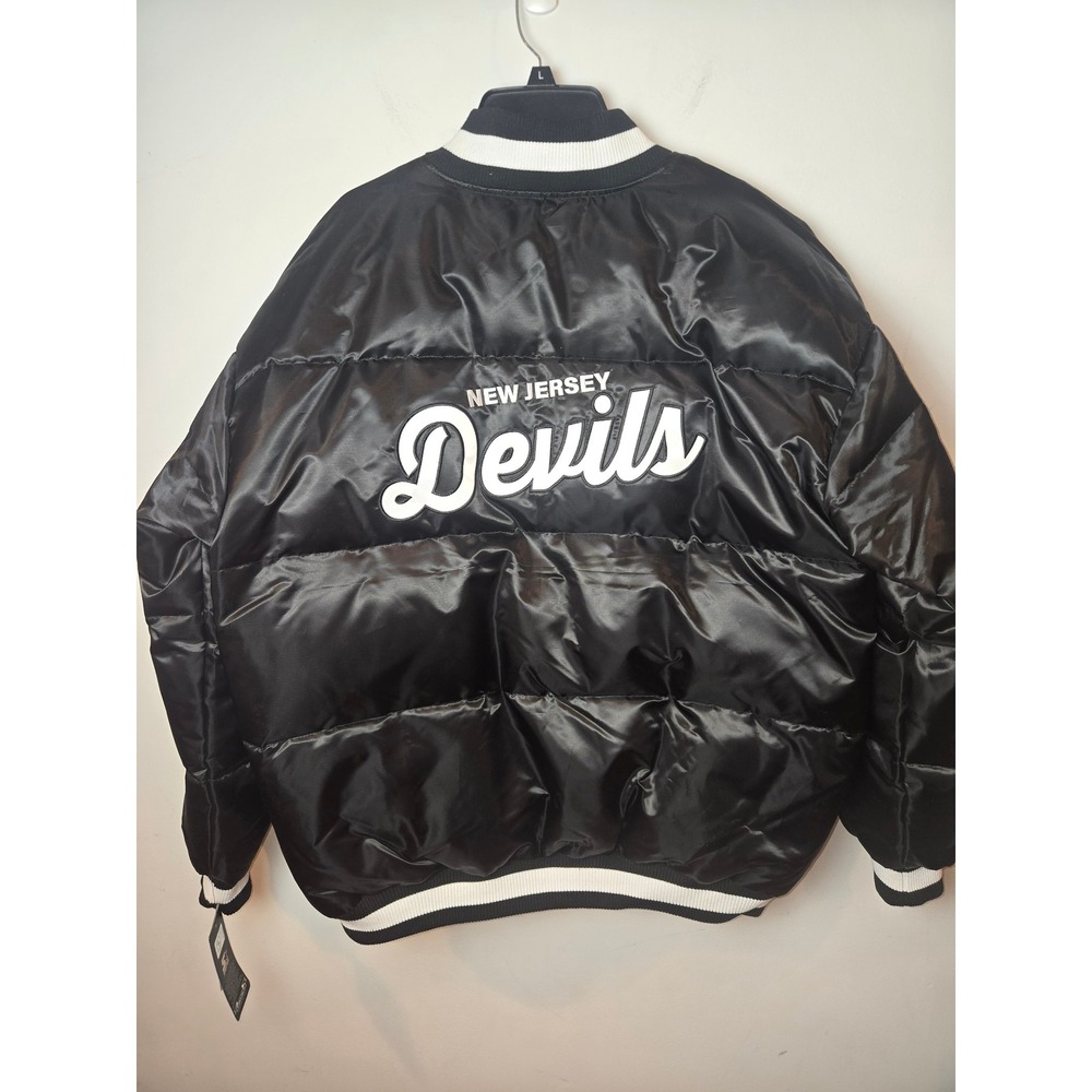 Starter Black Label New Jersey Devils Puffer Jacket Mens XL NHL Black NWT - Picture 6 of 10